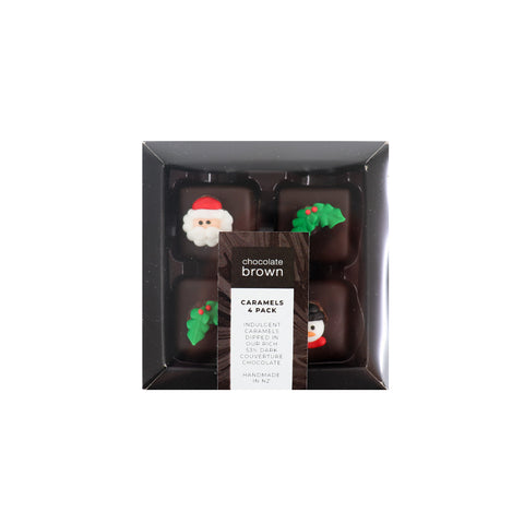 Dark Chocolate Christmas Caramel Deco's 4Pk