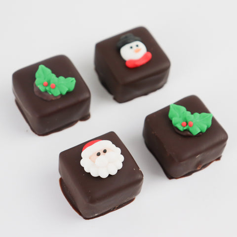 Dark Chocolate Christmas Caramel Deco's 4Pk