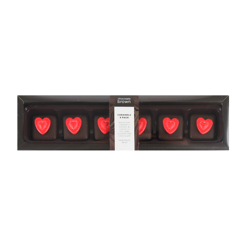 6Pk Dark Chocolate Caramels With Hearts