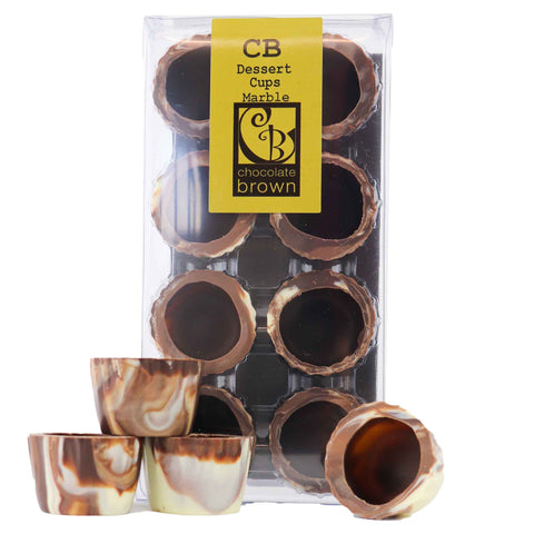 Home Choc Cups Large Marble 34% Milk - 8PK